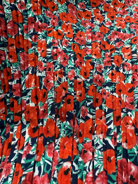 Plisse rok bloemen print