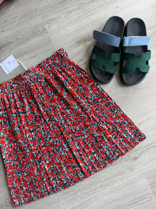 Plisse rok bloemen print