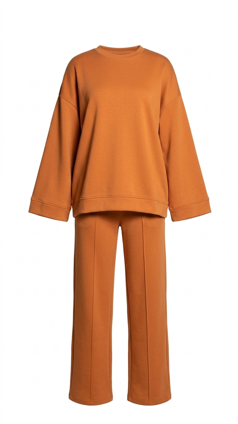 Summer: Comfy co-ord set met lange top en oversized broek - 6033