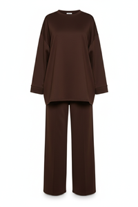 Summer: Comfy co-ord set met lange top en oversized broek - 6033