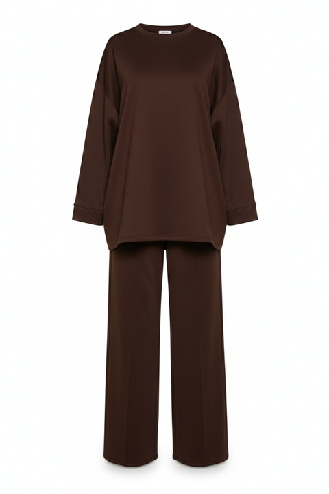 Summer: Comfy co-ord set met lange top en oversized broek - 6033