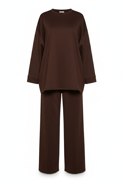 Summer: Comfy co-ord set met lange top en oversized broek - 6033