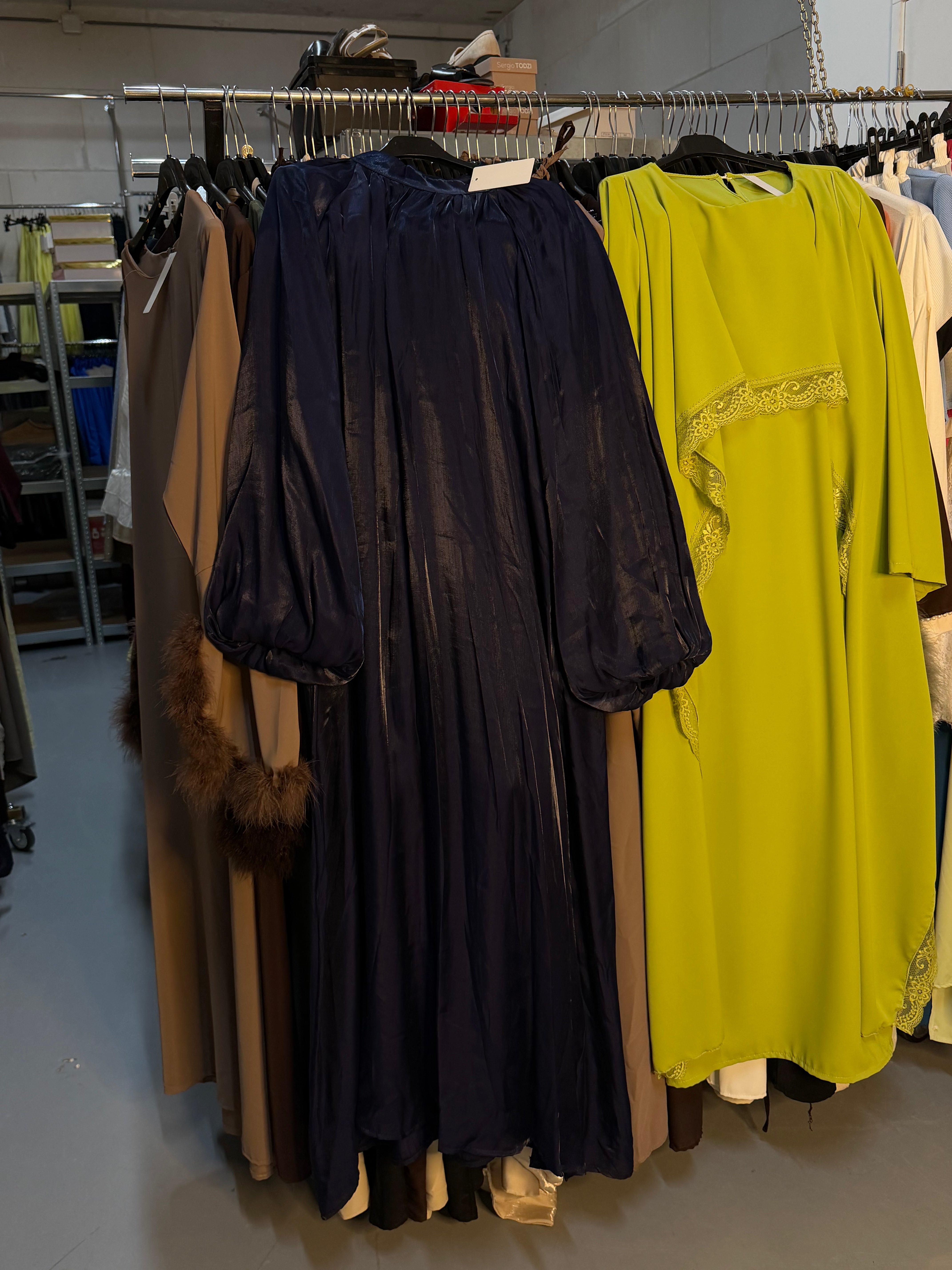 Merel ballonnen jurk navy