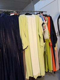 Jima groen en navy kimonos met onderjurk bloemen