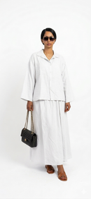Oversized blouse met lange rok - white van viscose
