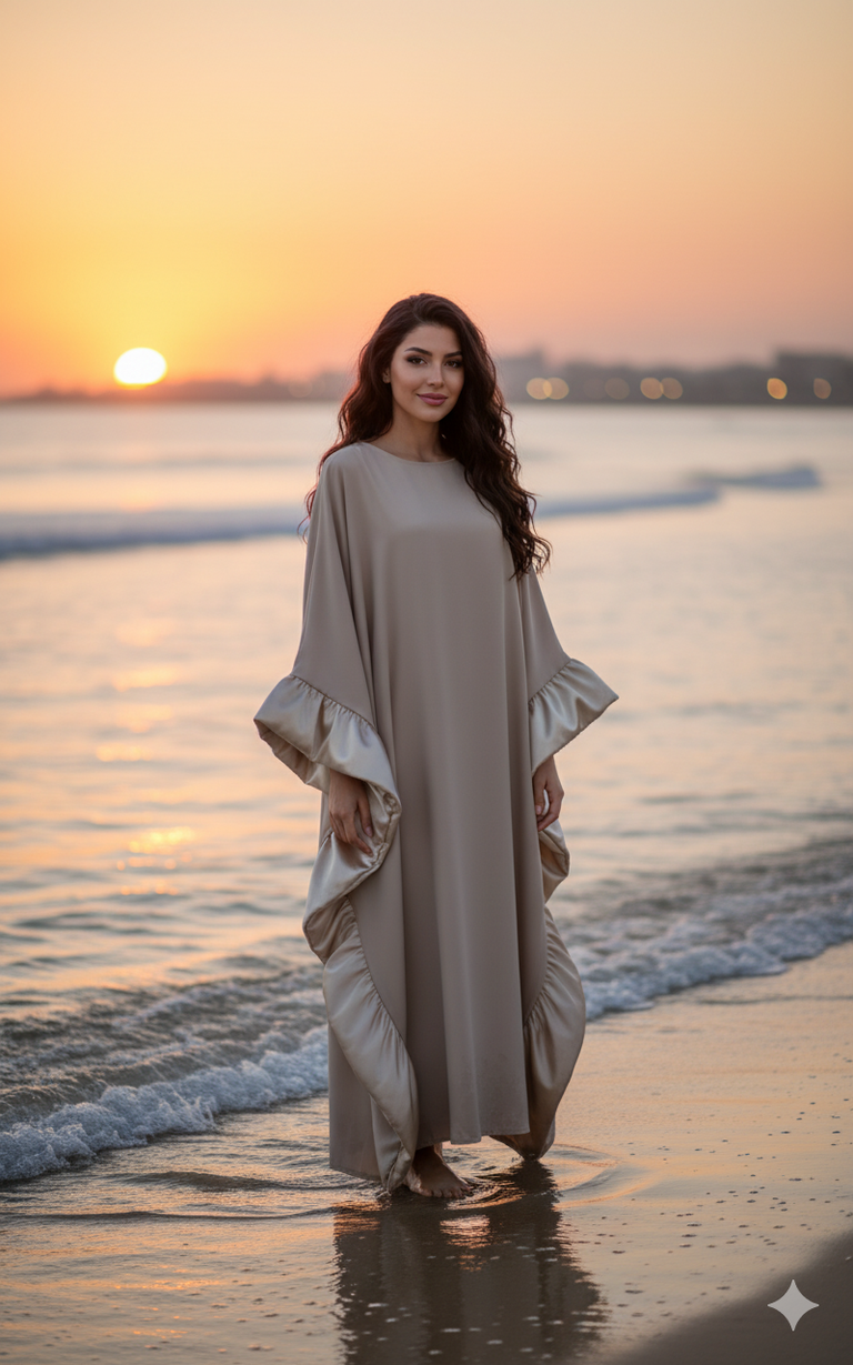 Layalina beige verstelbare kaftan