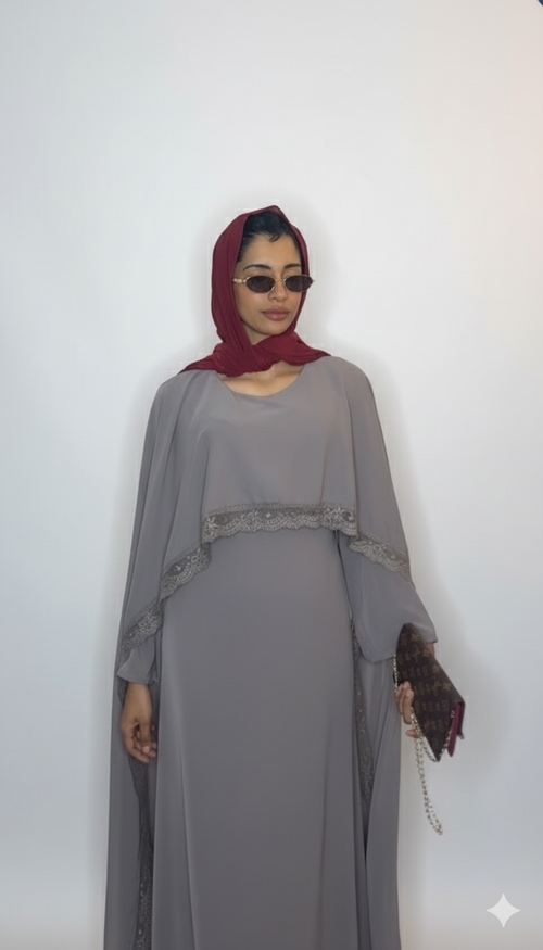 Robe de Soirée ‘Lace Luxe’ - taupe gray SQ82