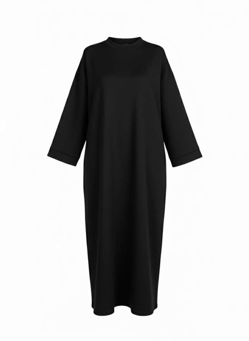 The jersey cotton Aura Basic Dress - black