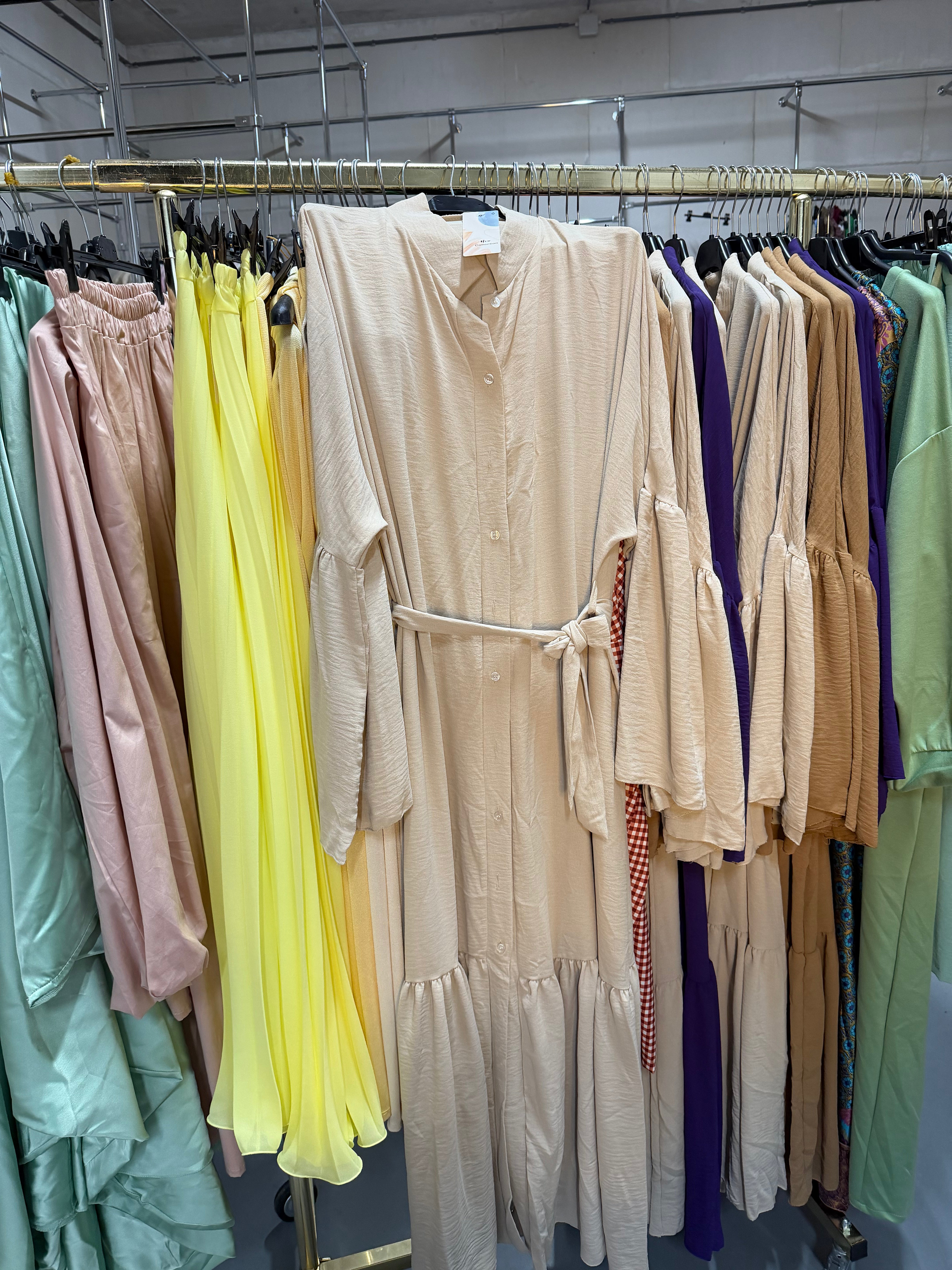 Anna beige ruffles dress