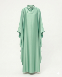 Kaftan de soiree met grote strik mint groen - KF01