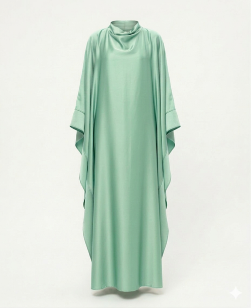 Kaftan de soiree met grote strik mint groen - KF01
