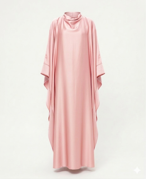 Kaftan de soiree met grote strik roze - KF01