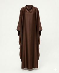 Kaftan de soiree met grote strik bruin - KF01