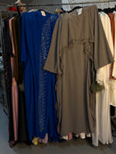 Chacha blauwe Abaya shimmer en Lace beige jurk