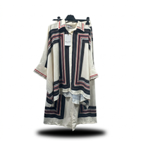 Two piece oversized blouse met wijde broek - zwart