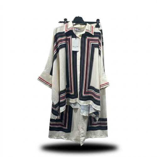 Two piece oversized blouse met wijde broek - zwart