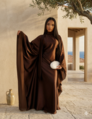 Kaftan de soiree met grote strik bruin - KF01