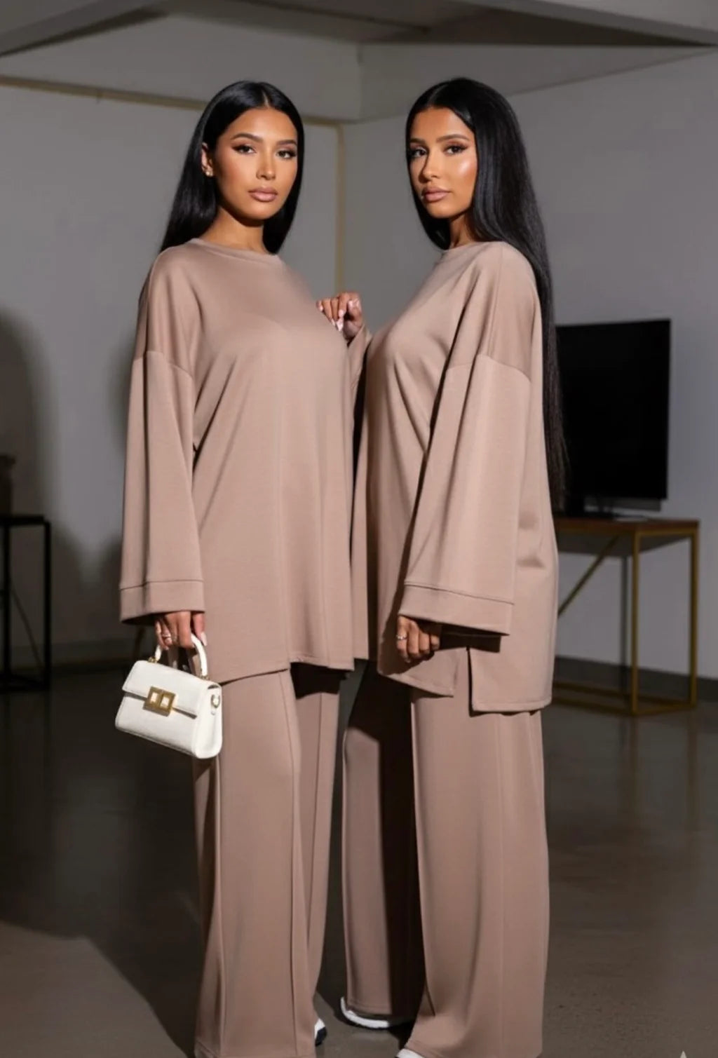 Modest comfy set taupe - 6033