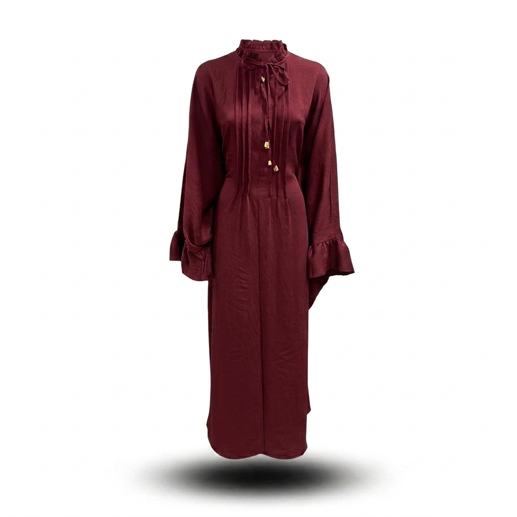 Sahara butterfly abaya - burgundy