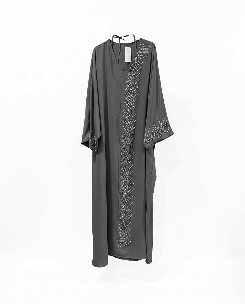 De "Midnight Shimmer" Abaya
- donker grijs