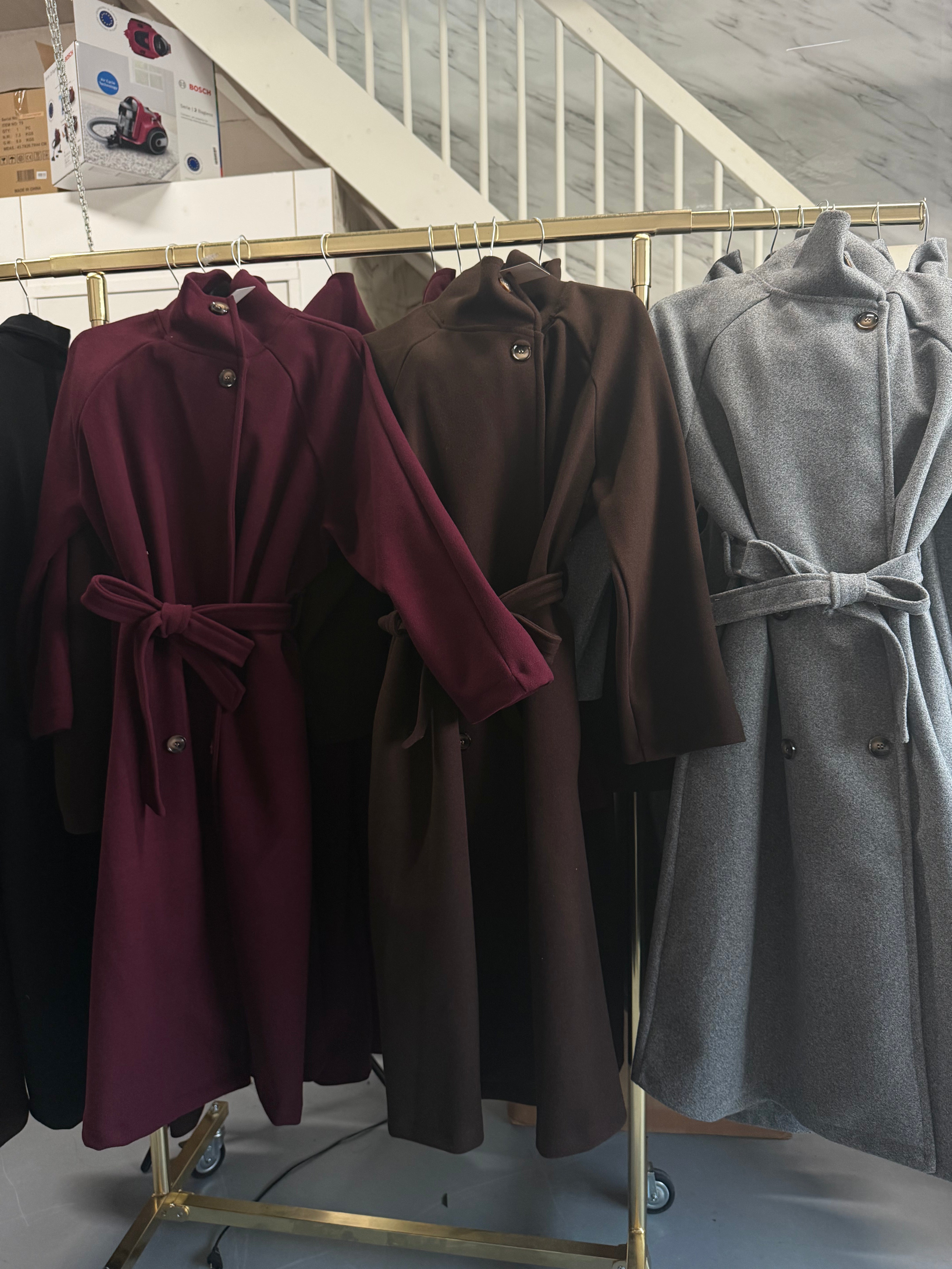 Naoualleke burgundy manteljas