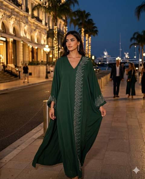 De "Midnight Shimmer" Abaya
- groen
