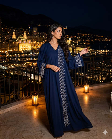 De "Midnight Shimmer" Abaya
 - navy