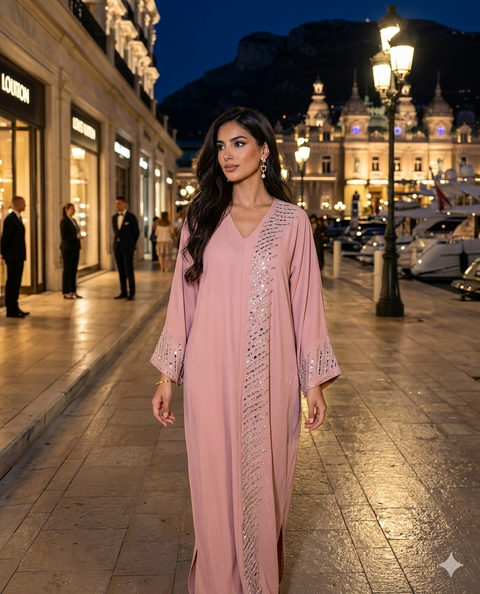 De "Midnight Shimmer" Abaya
- roze