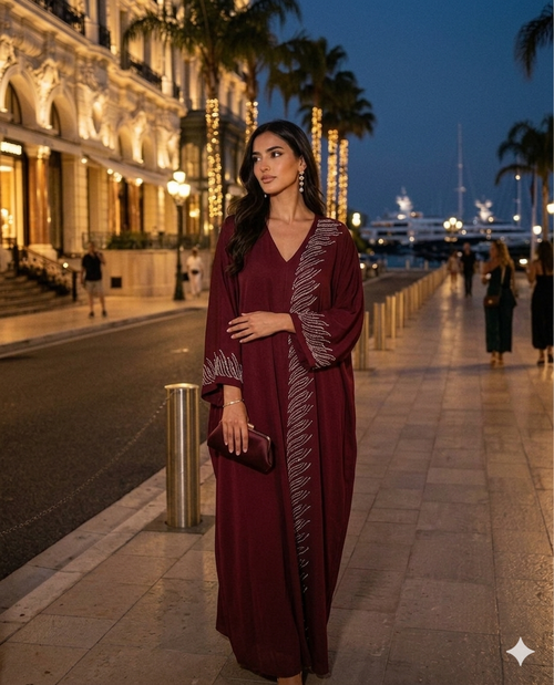 De "Midnight Shimmer" Abaya
- burgundy