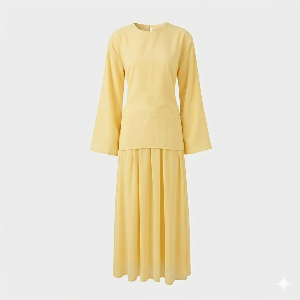 Zaria esemble rok met verstelbare blouse - butter yellow