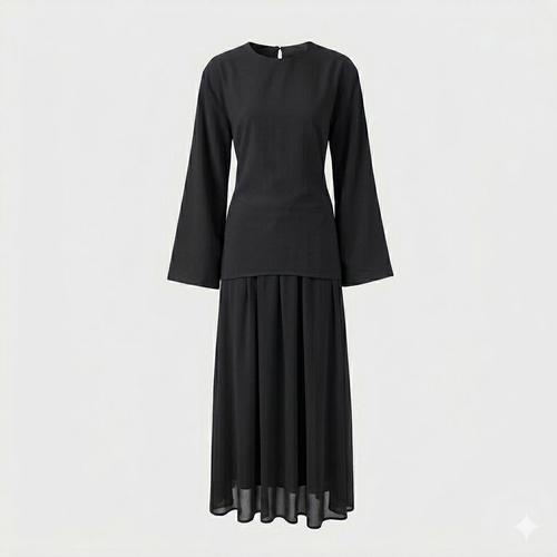 Zaria esemble rok met verstelbare blouse - black