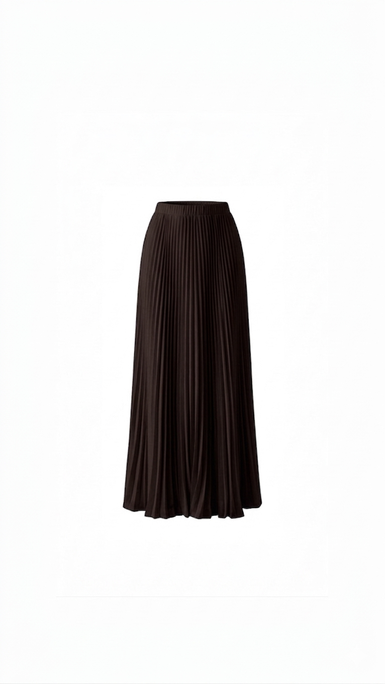 L'Essentielle Plissée - dark brown rok ruffles