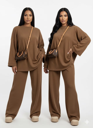 Zyra co-ord set - brown PRE ORDER 6055