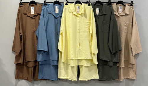 Viscose broek set met oversized blouse - VS3211