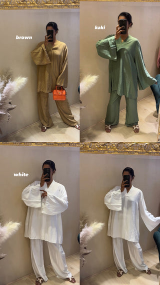 SARAH LANGE BLOUSE MET BROEK (P007)