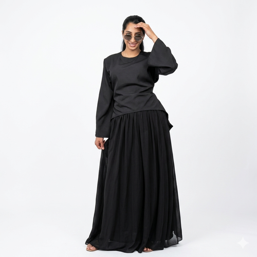 Zaria esemble rok met verstelbare blouse - black