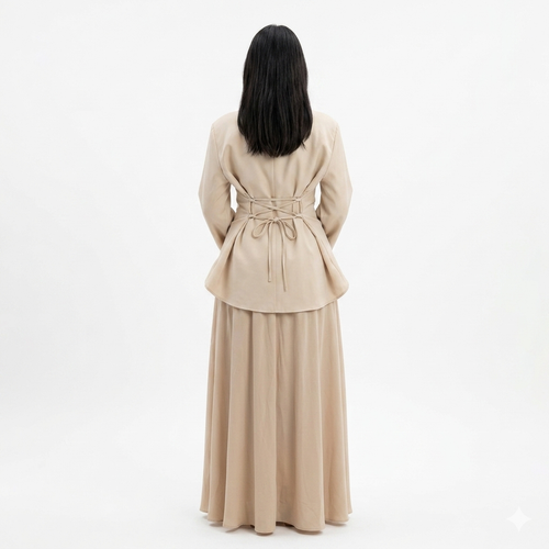 Zaria esemble rok met verstelbare blouse - beige