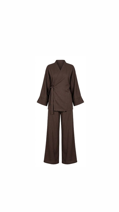 La Bohème Lente kimono pants set - bruin