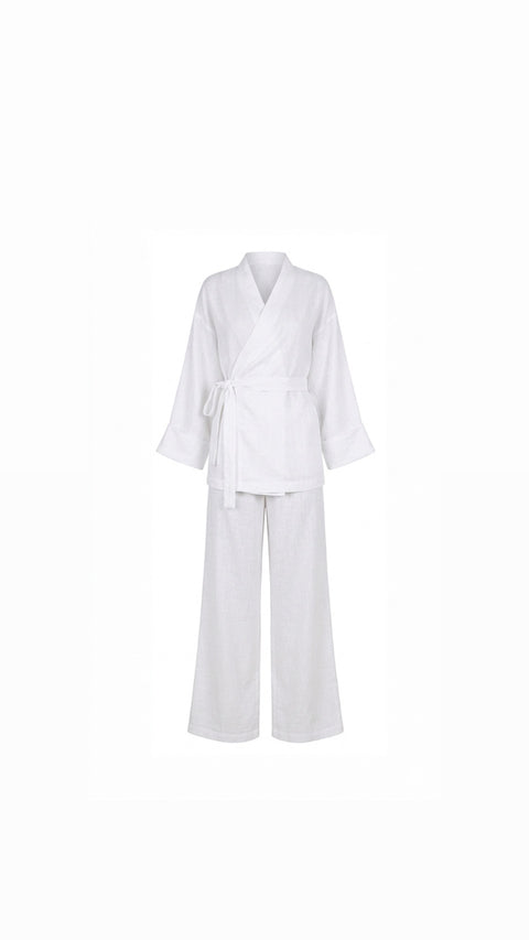 La Bohème Lente kimono pants set - wit