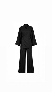 La Bohème Lente kimono pants set- zwart