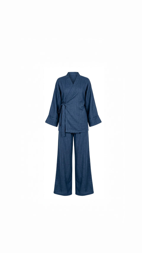 La Bohème Lente kimono pants set - jeans blauw