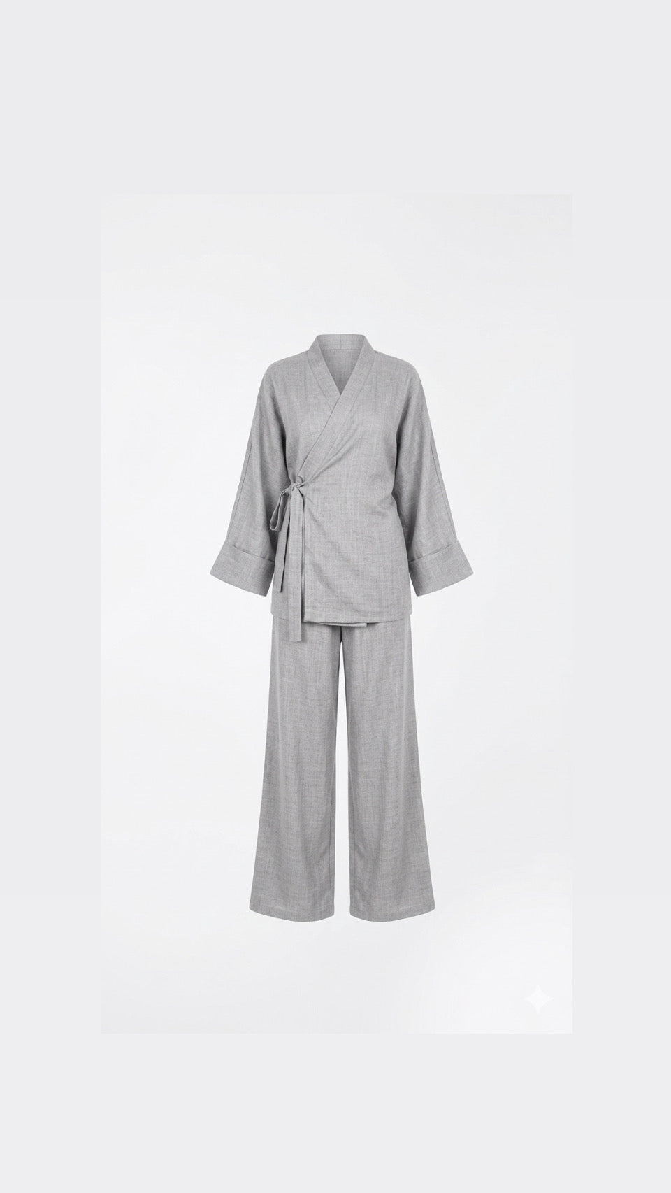 La Bohème Lente kimono pants set - licht grijs