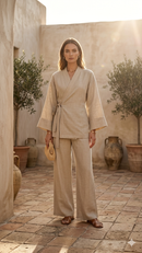 La Bohème Lente kimono pants set - beige