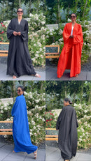 KIMONO SET MET WIJDE BROEK ZWART (S020)