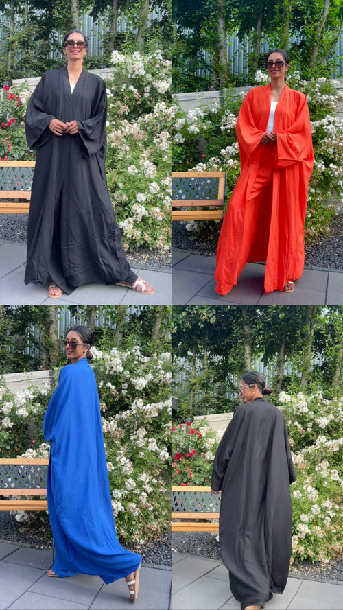 KIMONO SET MET WIJDE BROEK ZWART (S020)