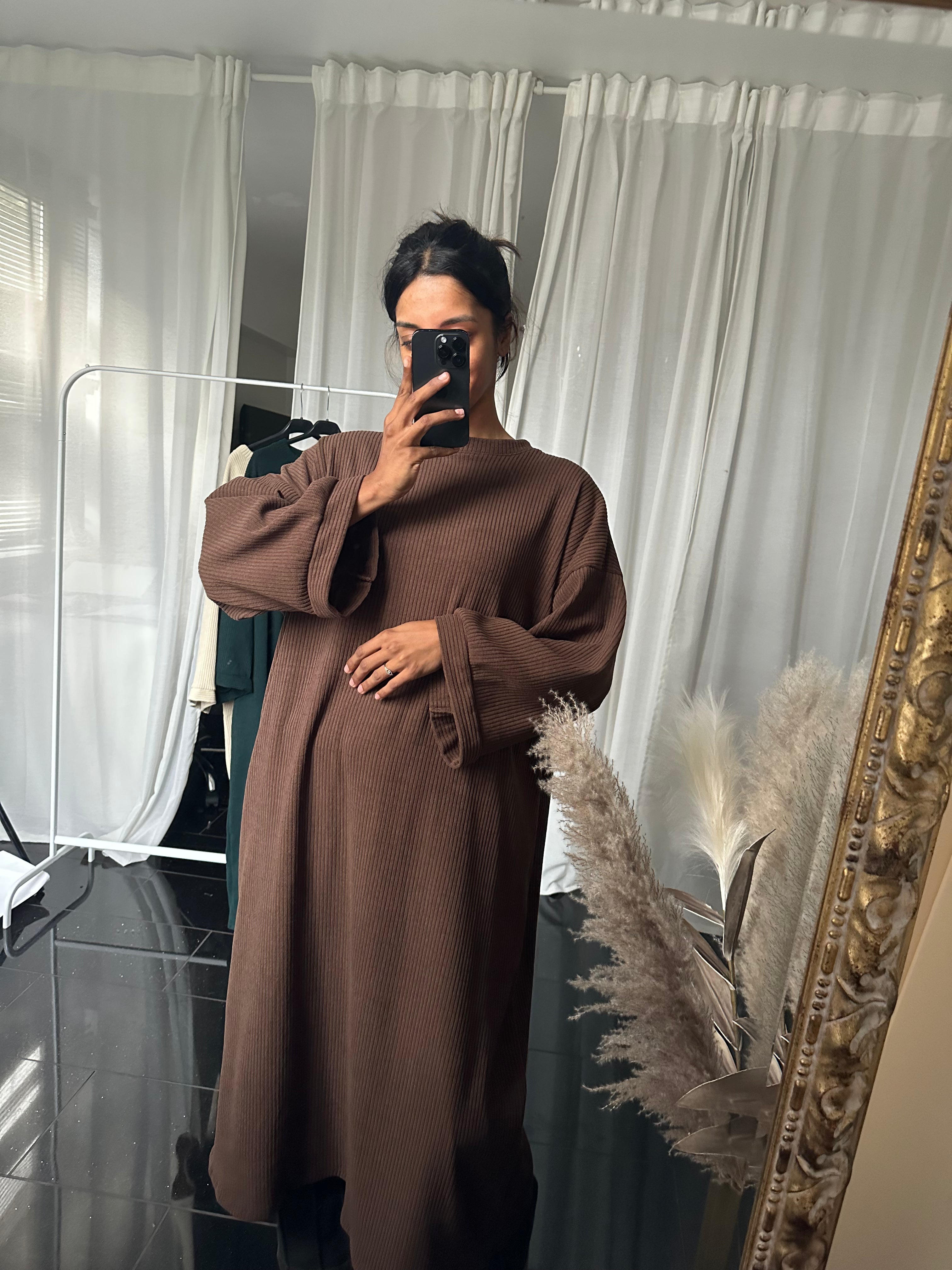 ZYRA BRUIN LANGE JURK