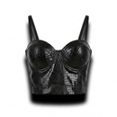 Slangen print zwart korte top met vulling