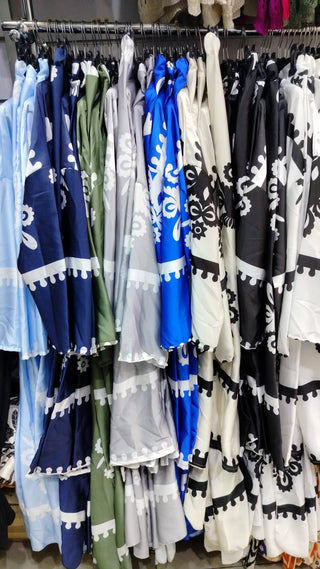 KIMONO SET CREAM ZWART