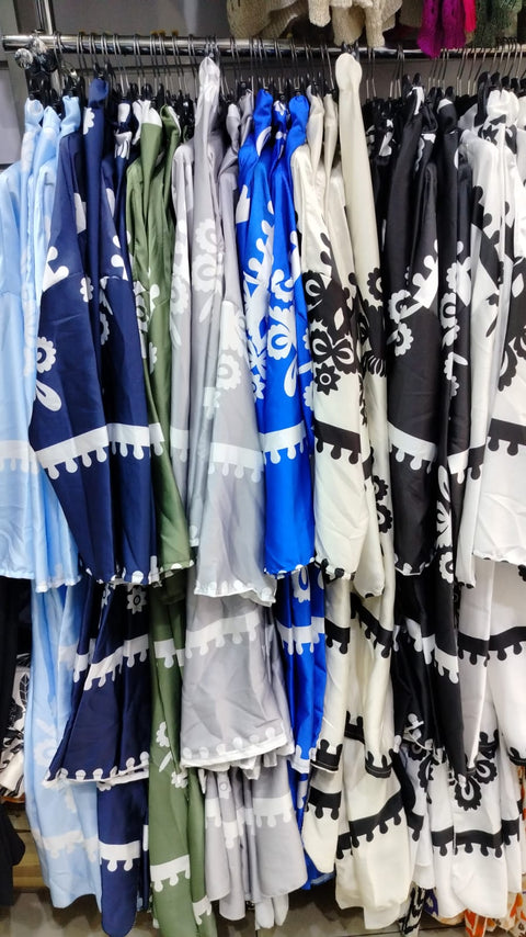 KIMONO SET CREAM ZWART