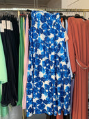 Bibi blauwe witte bloemen jurk L en veren jurk navy